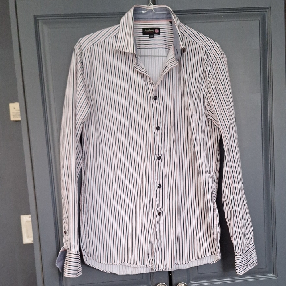 Anthony Of LONDON Striped BUTTON DOWN LONG SLEEVES shirt